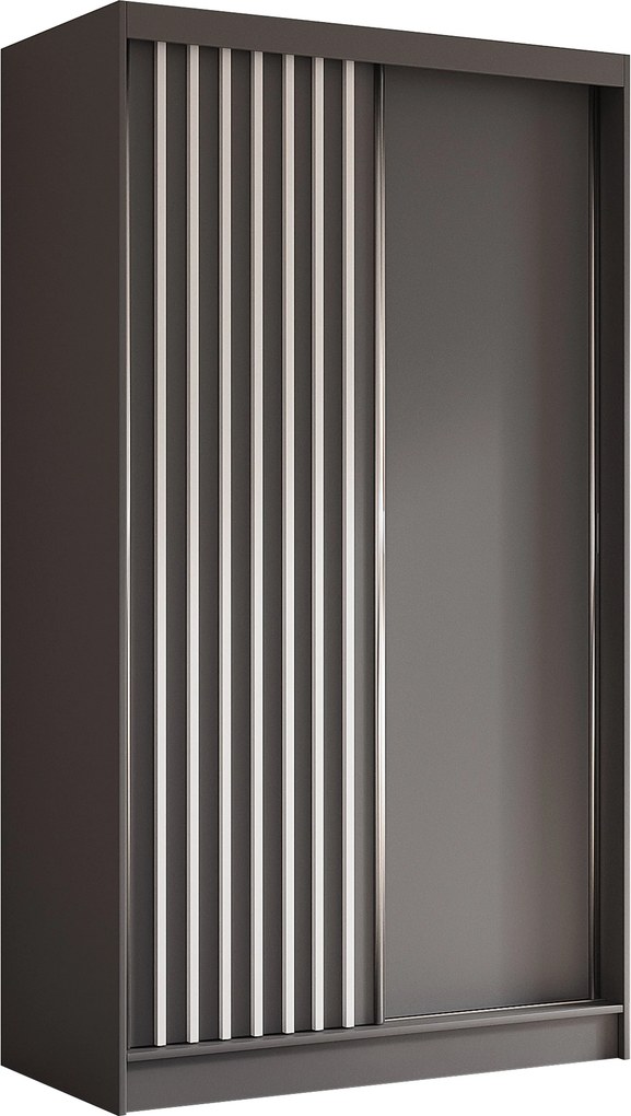 Szafa LAMELLO - Szary / Lamele Białe / Bez lustra / Bez szuflad / 120 cm