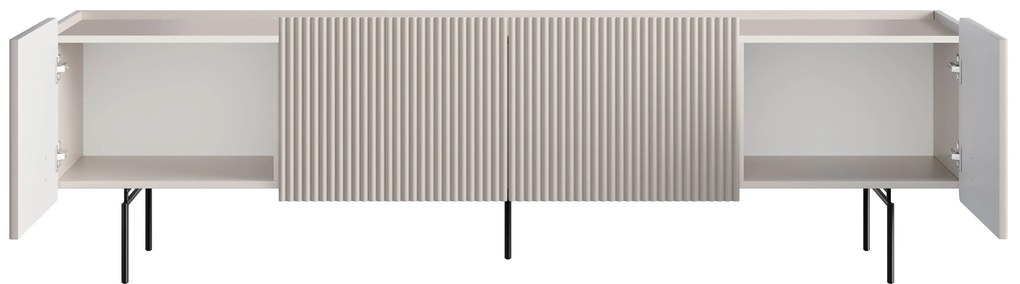 Szafka RTV Malmi 200 cm - kaszmir / czarne nóżki