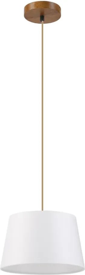 Lampa wisząca na lince AIDA 1xE27/60W/230V, śr. 25 cm, dąb/brąz/biały