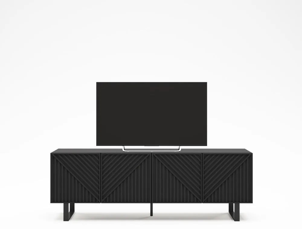Czarna szafka pod TV 161x55x35 cm Peta – Marckeric