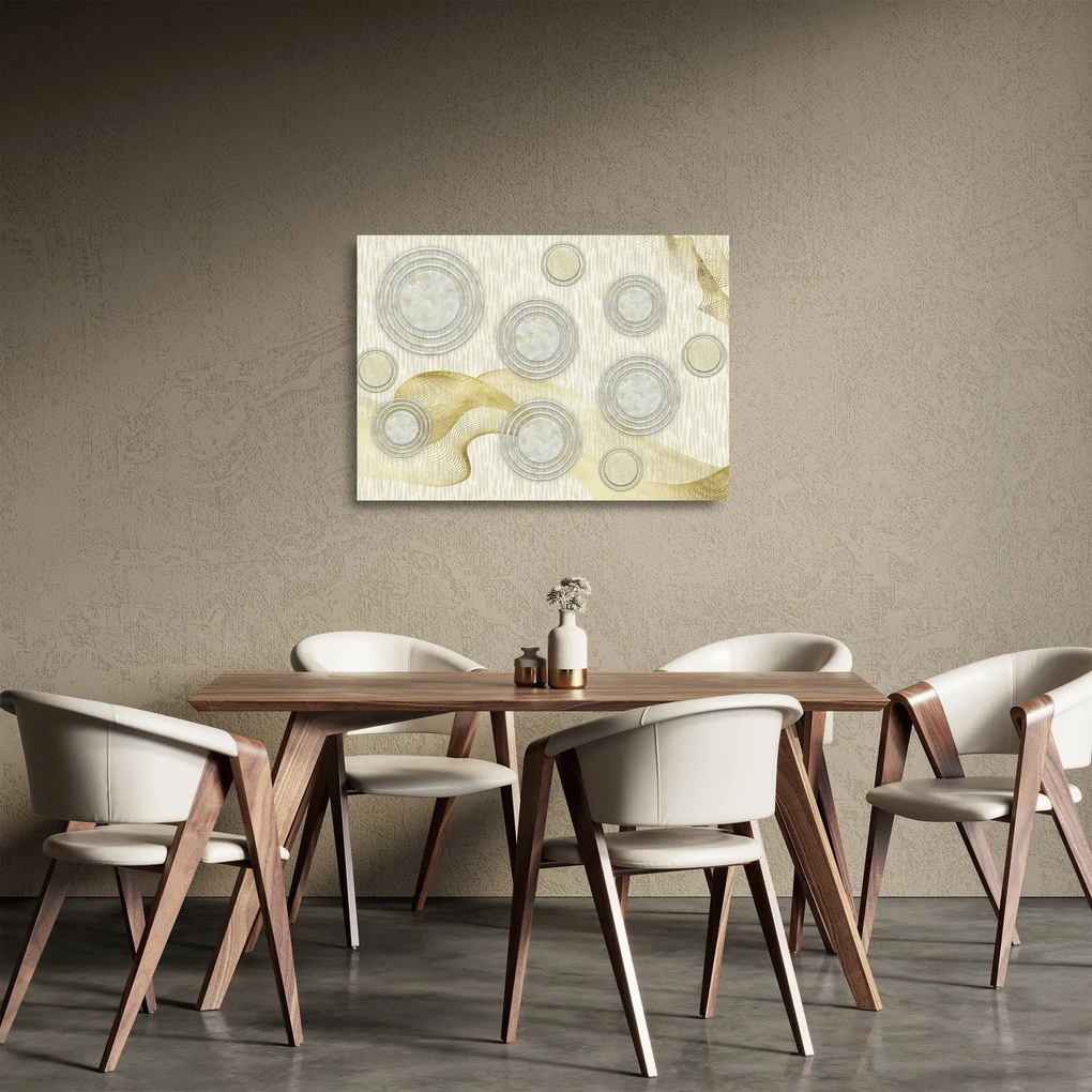 Obraz na szkle - Abstrakcja, marmurowe kręgi (70x50 cm)