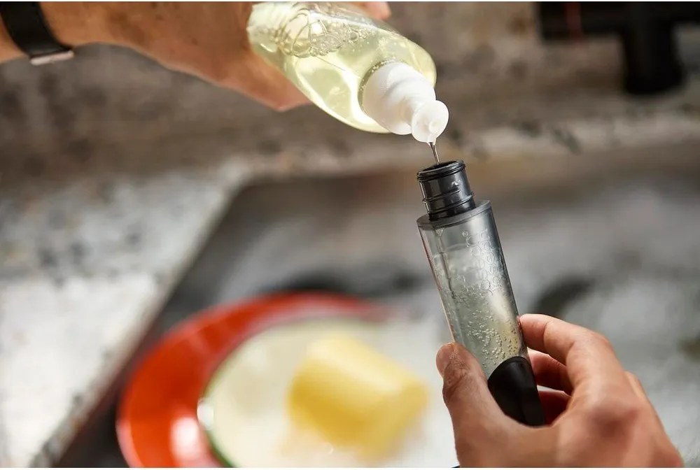 Szczotka do naczyń z pojemnikiem na płyn SinkTech – Joseph Joseph