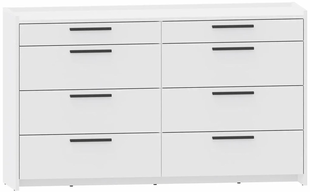 Biała minimalistyczna komoda z 4 szufladami - B7-F62