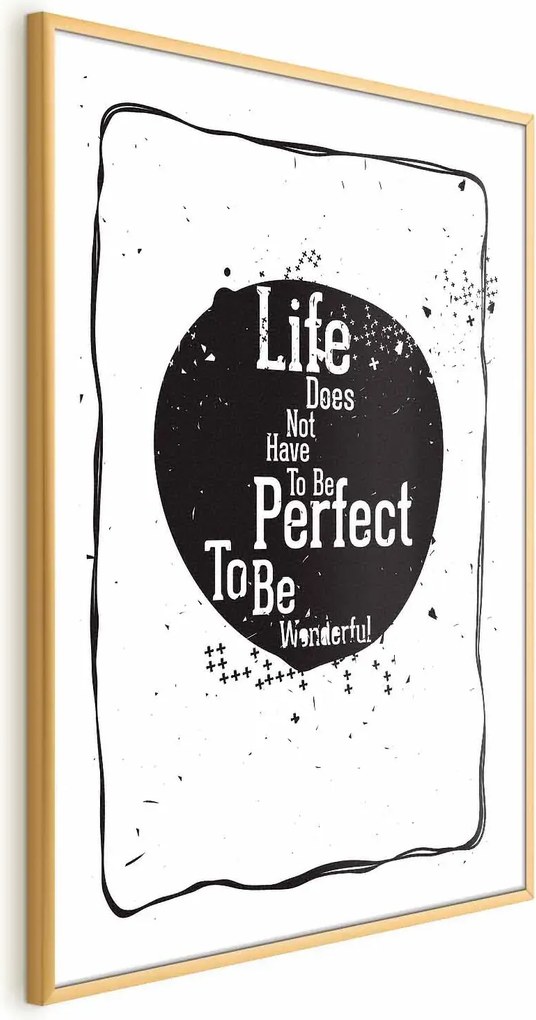 Plakat Life 21x30 cm z ramą złotą bez marginesu ARTGEIST B