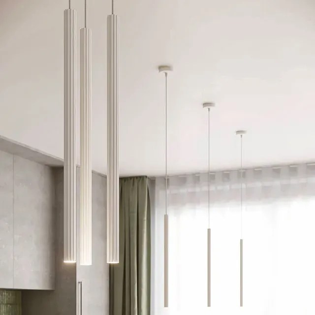 Biała potrójna ryflowana lampa wisząca sople - 7X A613 T1-S23