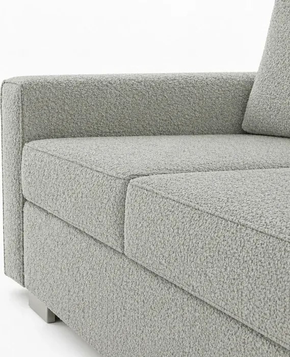 Sofa z Funkcją Spania DRAVOS Szara Boucle Nowoczesna
