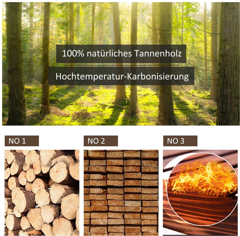 Outsunny fontanna ogrodowa fontanna ozdobna fontanna wodospad lite drewno kolor brązowy