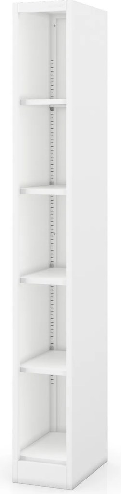 Regał biurowy metalowy Tim, 25 × 40 × 185 cm, kolor biały