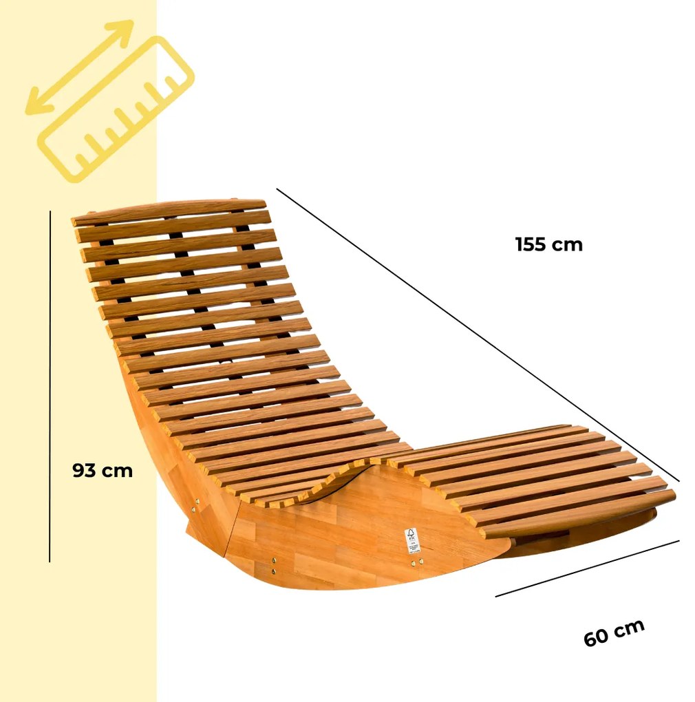 Leżak bujany BALI, 155x60x93cm, naturalny brąz Casaria