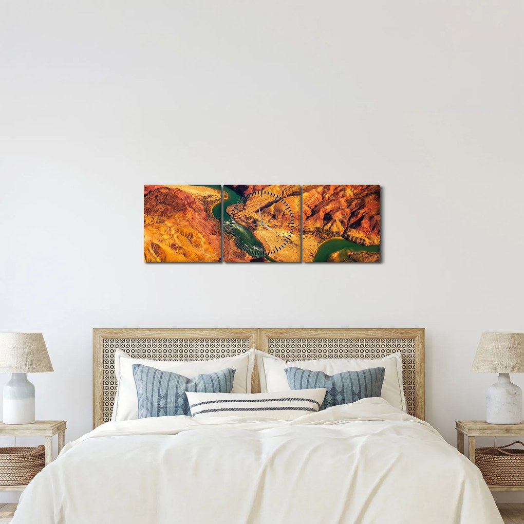Obraz - Wielki Kanion (z zegarem) (90x30 cm)