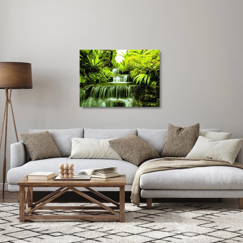 Obraz na szkle - Indonezyjskie wodospady (70x50 cm)
