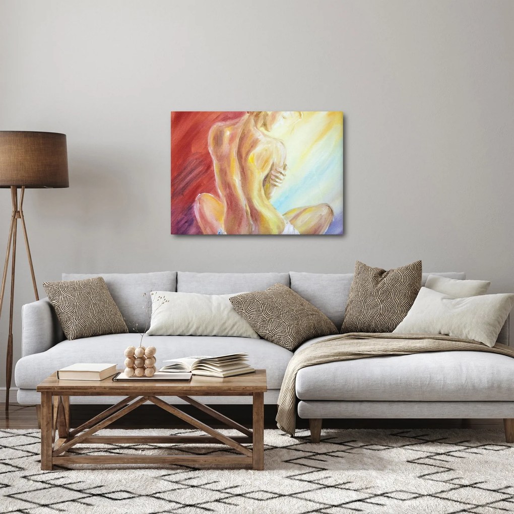 Obraz odpoczywającej kobiety, obraz olejny (70x50 cm)