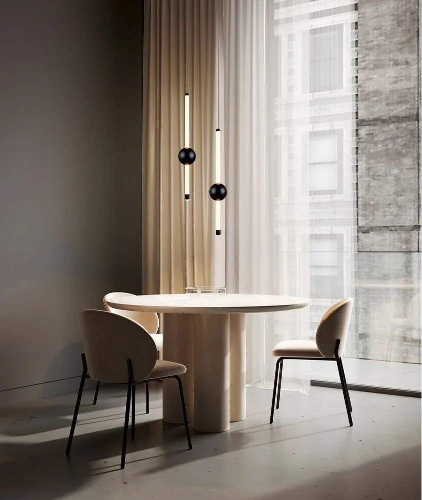 Lampa wisząca LED ze ściemniaczem w kolorze matowej czerni Melita – Trio