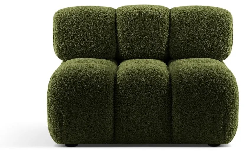 Zielony moduł sofy z materiału bouclé (moduł środkowy) Bellis – Micadoni Home