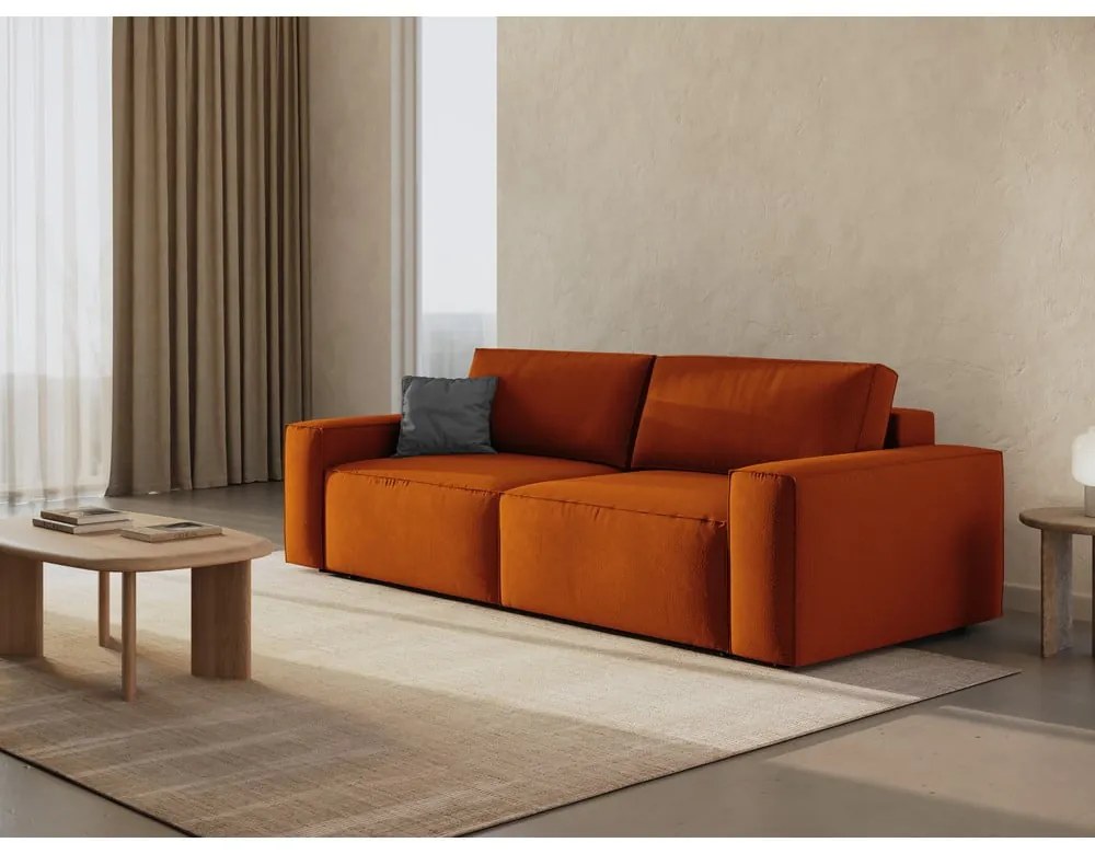 Ceglasta rozkładana sofa 247 cm Jodie – Micadoni Home