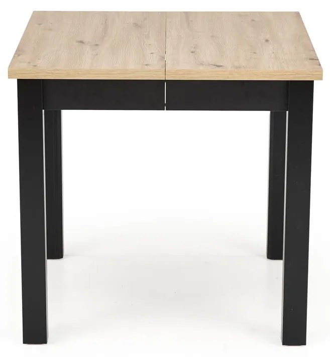 Stół kwadratowy rozkładany płyta dąb artisan/czarny 80-200/80/76 cm QUBIK