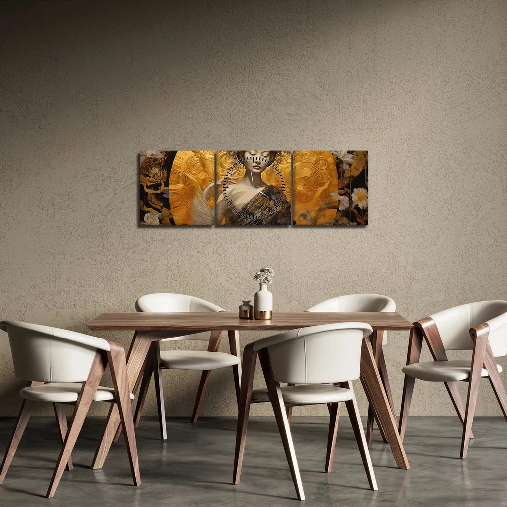 Obraz - Japonka (z zegarem) (90x30 cm)
