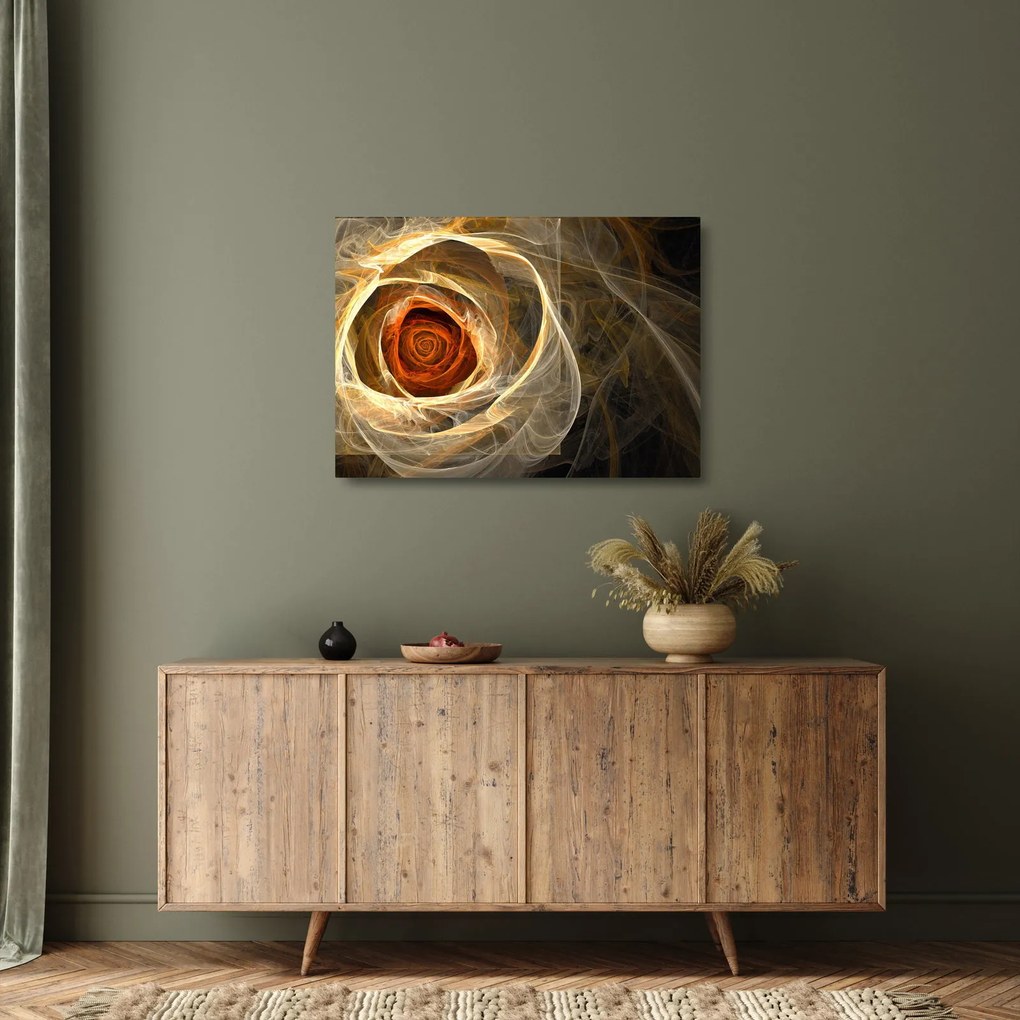 Obraz na szkle - Abstrakcyjne róże w ognistych kolorach (70x50 cm)