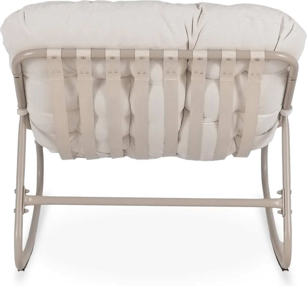 Fotel Bujany Wypoczynkowy AURORA na Płozach Beżowy/Kaszmir Nowoczesny