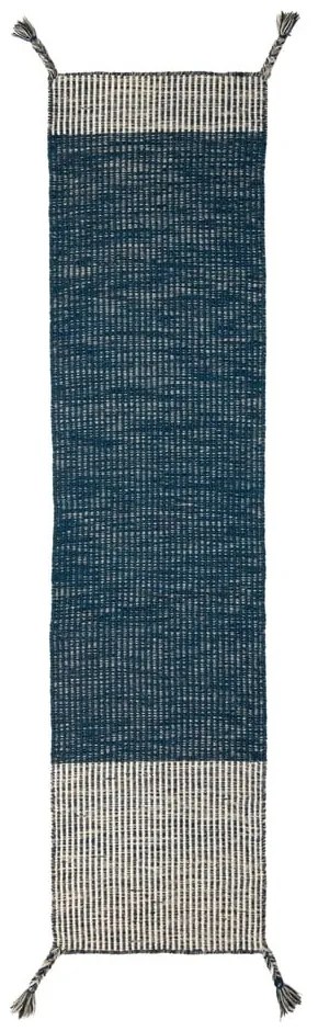 Niebieski wełniany chodnik Flair Rugs Anu, 60x200 cm