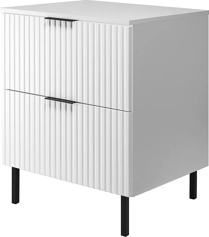 Szafka pod umywalkę, biały + czarny uchwyt, 60 x 77 x 46 cm, nogi czarne + Blat