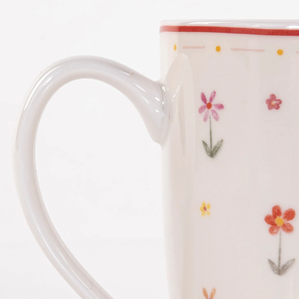 Kubek porcelanowy w kwiaty BLÜMI, 350 ml