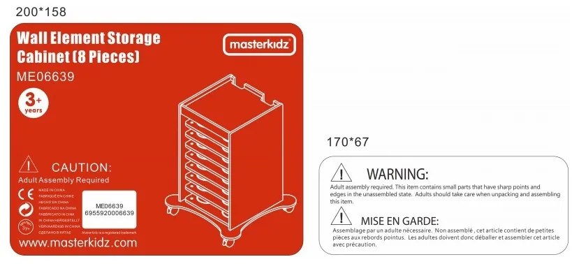 Szafka do przechowywania na tablice ścienne masterkidz