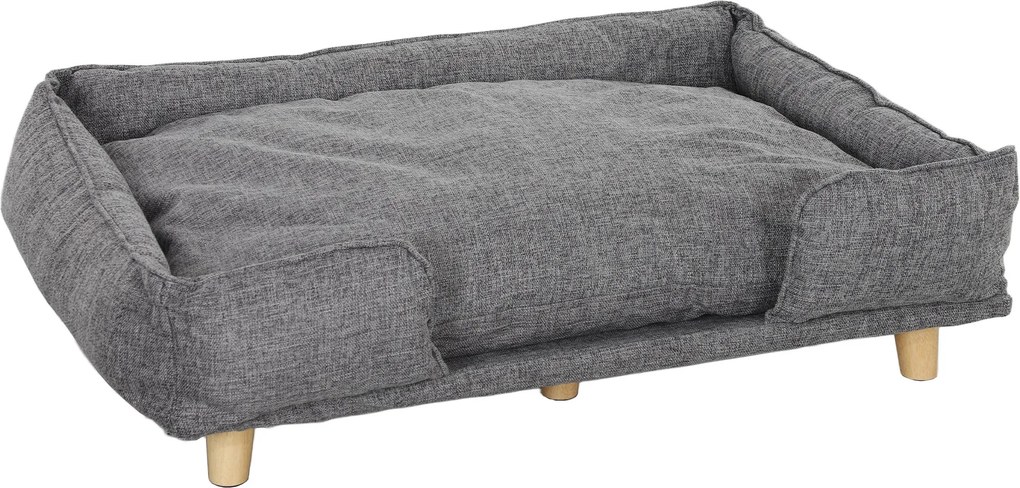 PawHut Sofa dla psa, sofa dla zwierząt, legowisko dla zwierząt, zdejmowany i nadający się do prania pokrowiec, Naturalny+ ciemnoszary