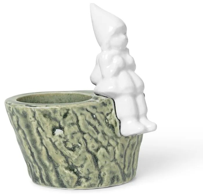 Świąteczny świecznik z porcelany i kamionki Kähler Design Christmas Tales, dł. 8,5 cm