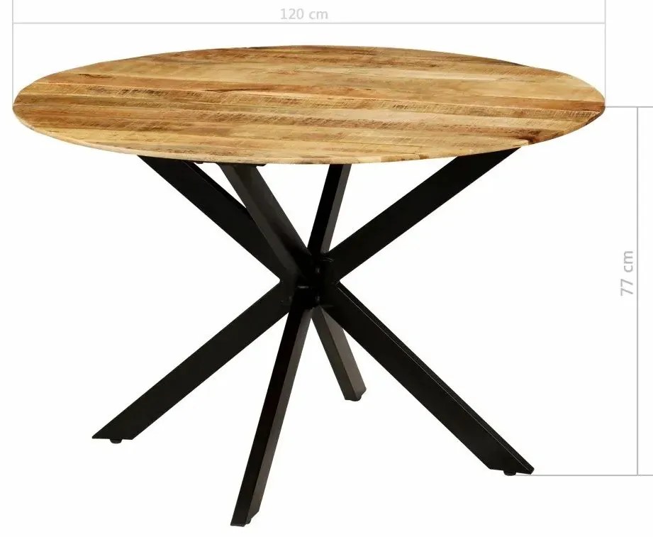 Stół okrągły w stylu loft do kuchni Amurro – jasnobrązowy