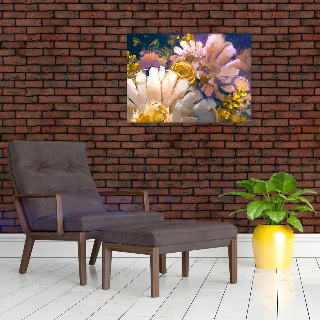 Obraz na szkle kwiatów (70x50 cm)