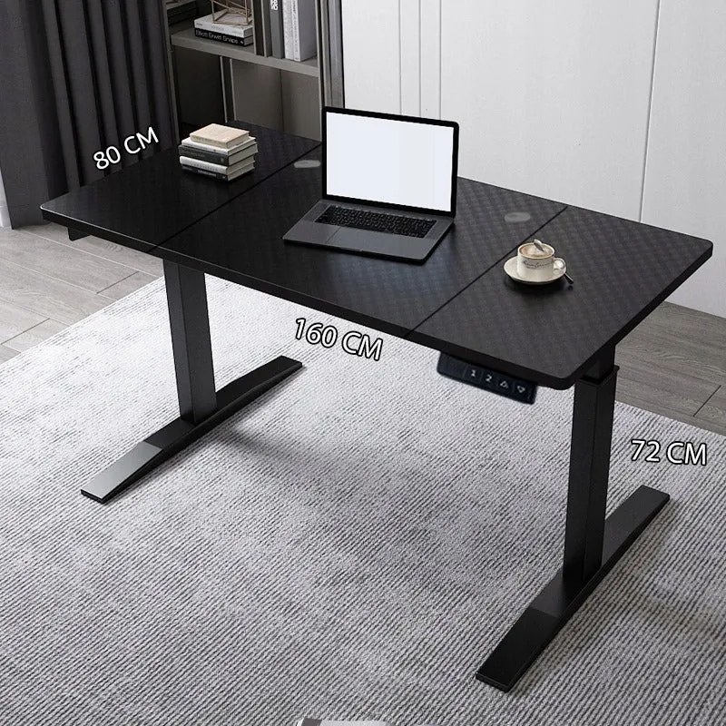 Biurko Elektryczne Podnoszone Czarne 160x80 Regulowane Wysokości 72-118 cm