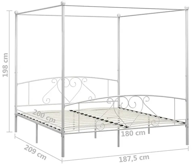 Białe metalowe łóżko małżeńskie 180x200 cm M5-E43