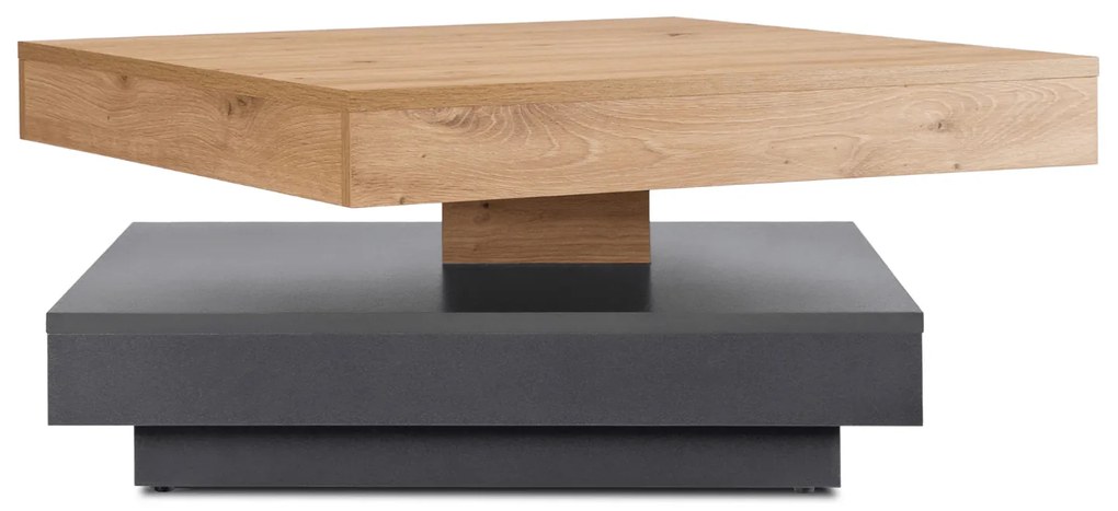 Stolik Kawowy Obrotowy PICO 67 cm do Salonu Dąb Artisan/Antracyt Nowoczesny
