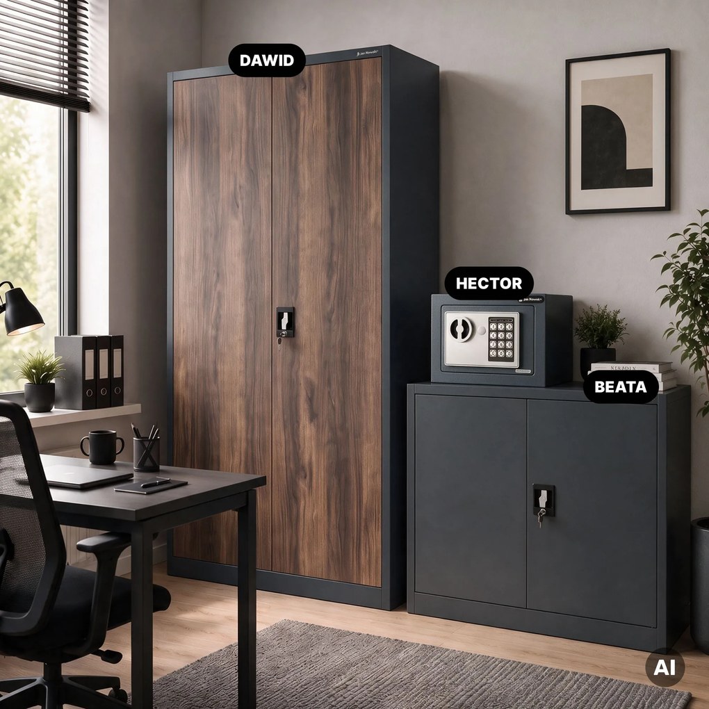 Mini sejf domowy elektroniczny na kod, na pieniądze i biżuterię, 230x170x170 mm: HECTOR