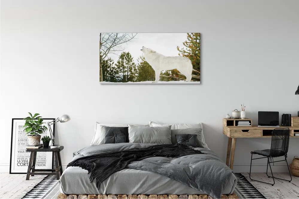 Obraz drukowany na płótnie Wilk w Zimowym Lesie