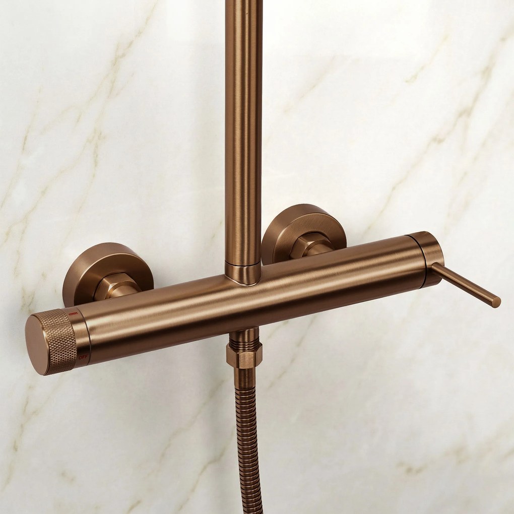 Zestaw natryskowy Rea Foss Clif Miedź Szczotkowana