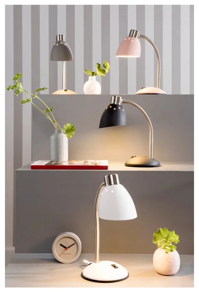Szara lampa stołowa Leitmotiv Dorm