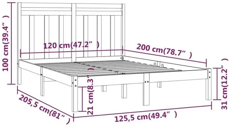 Skandynawskie łóżko z naturalnej sosny 120x200 - Miva 4X
