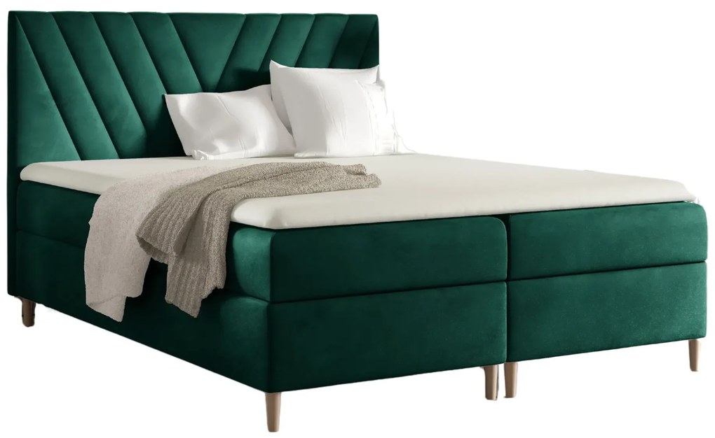 Łóżko kontynentalne w kolorze zielony 5 rozmiarów W6-L16