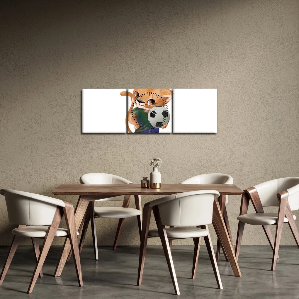 Obraz - Zwierzątko akwarelowe N⁰4 (z zegarem) (90x30 cm)