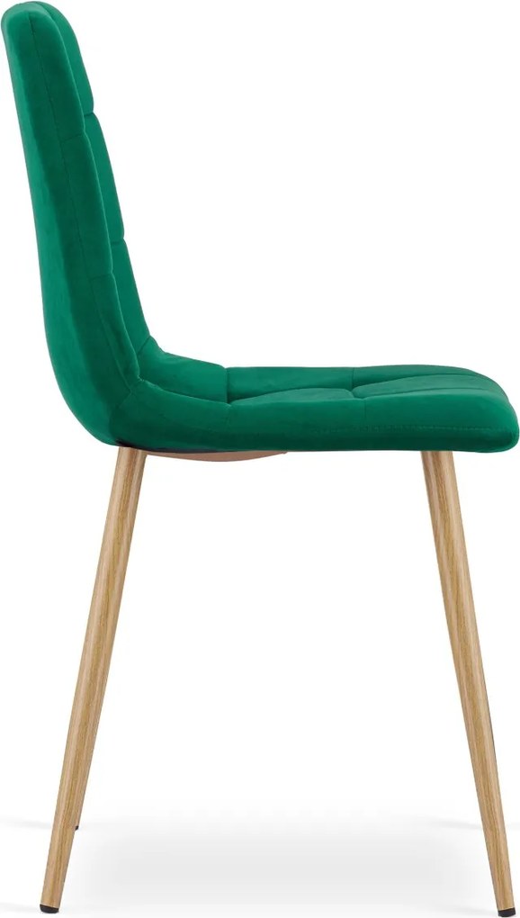 Zielone aksamitowe krzesło KARA