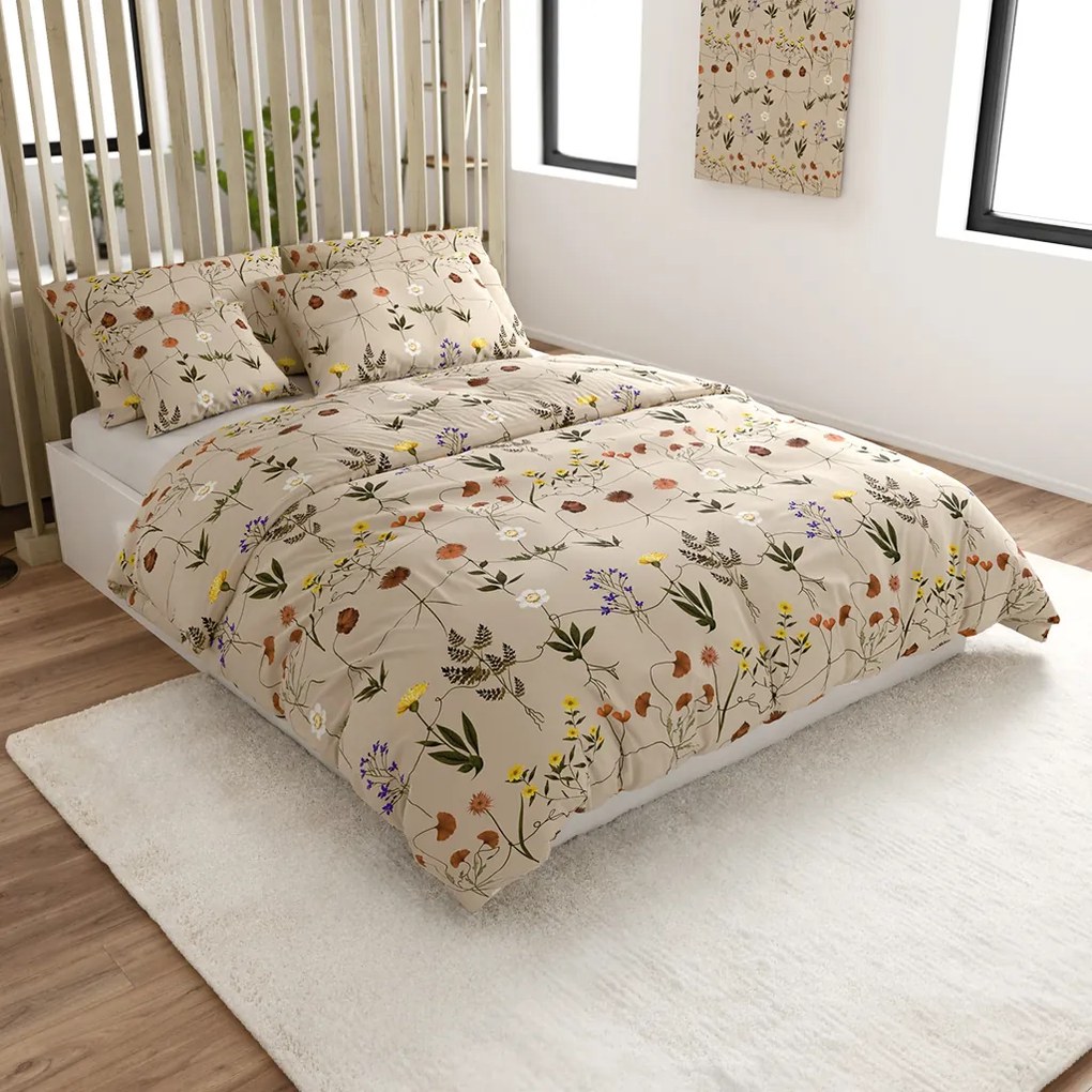 PrzytulneMieszkanie.pl PrzytulneMieszkanie.pl Pościel z mikrofibry HERBAR beżowa Rozmiar pościeli: 70 x 90 cm | 140 x 200 cm