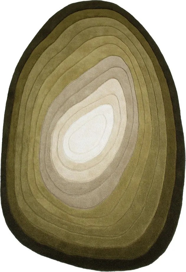 Zielony wełniany dywan tkany ręcznie 200x290 cm Puddle Ombre – Flair Rugs