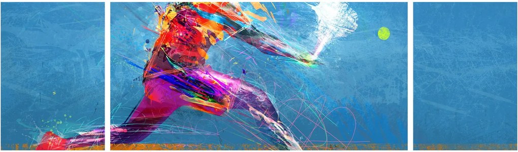 Obraz - Malowany tenisista (170x50 cm)