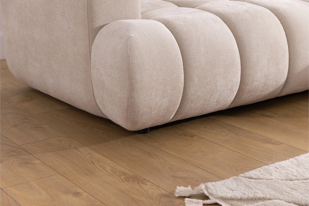 Narożnik Lutario Mini z funkcją spania prawostronny - beżowa plecionka hydrofobowa Venice 2026