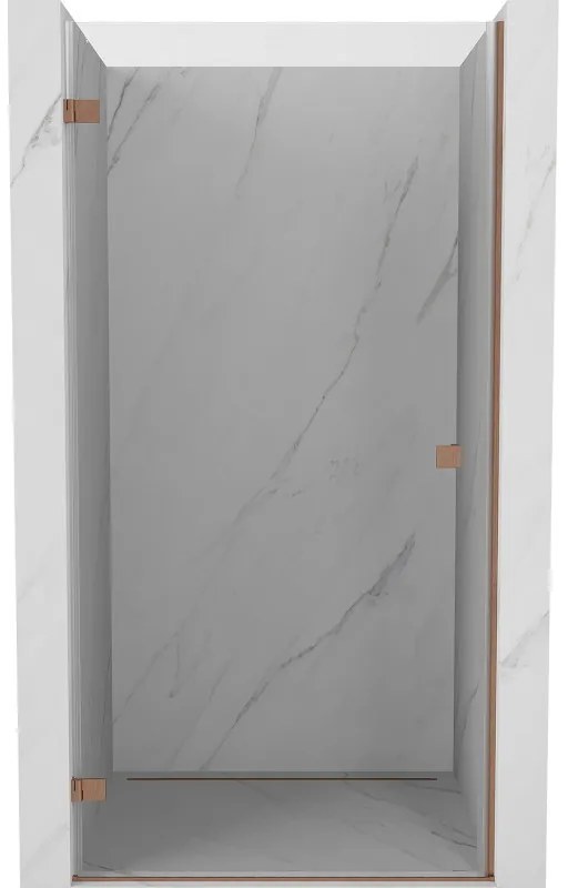 Mexen Lunar-B drzwi prysznicowe uchylne lewe 75 cm, transparent, miedź szczotkowana - 832-075-000-65-00-L