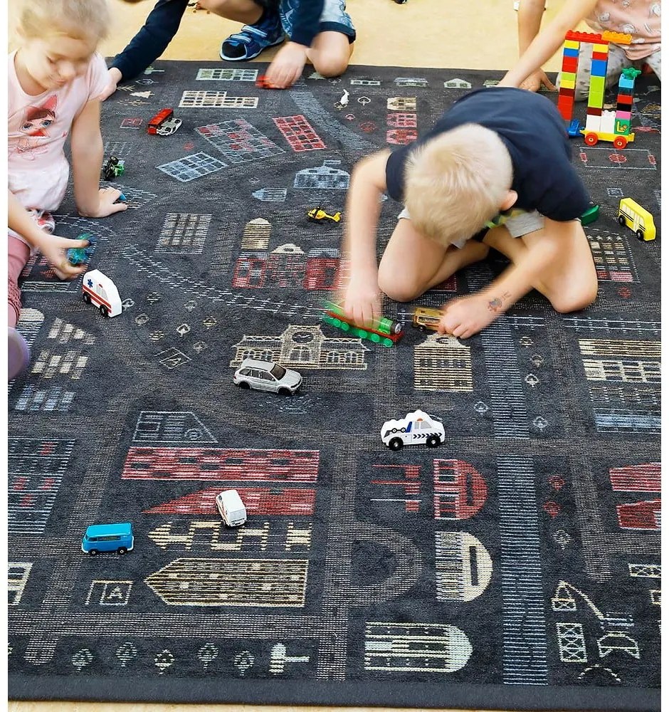 Czarny dwustronny dywan dziecięcy Narma Ülejõe, 140x200 cm