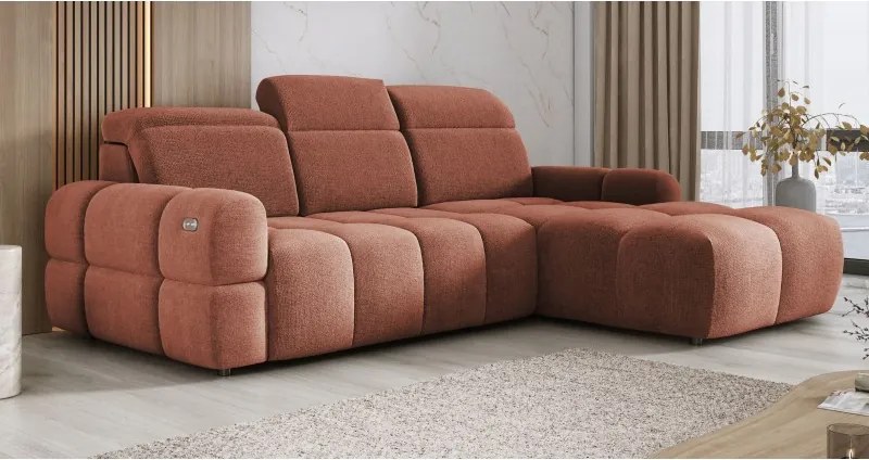 Narożnik MATEO S Wolnostojący Prawostronny Tkanina Memphis 09 kolor Miedziany WERSAL