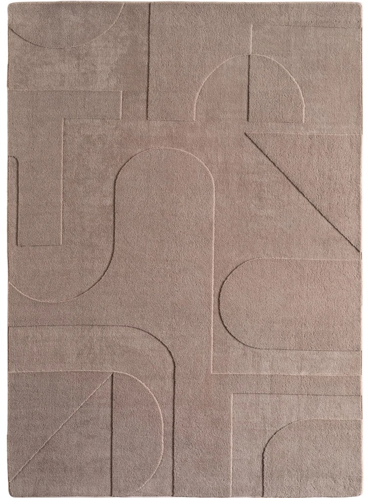 Dywan nowoczesny Pompei 3D  Geometria II szaro-beżowy 80 cm x 250 cm